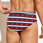 USA Striped Pattern Print Men's Swim Briefs