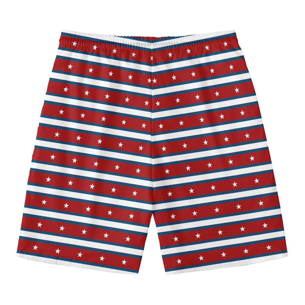 USA Striped Pattern Print Men's Swim Trunks