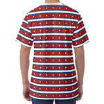 USA Striped Pattern Print Men's Velvet T-Shirt