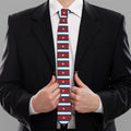 USA Striped Pattern Print Necktie