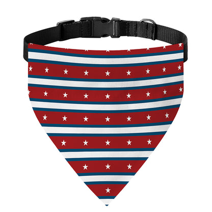 USA Striped Pattern Print Over The Collar Dog Bandana