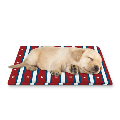 USA Striped Pattern Print Pet Cooling Mat Cover