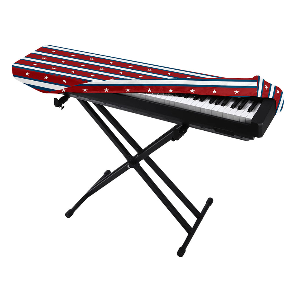 USA Striped Pattern Print Piano Keyboard Cover