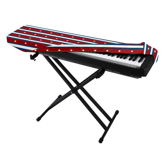 USA Striped Pattern Print Piano Keyboard Cover