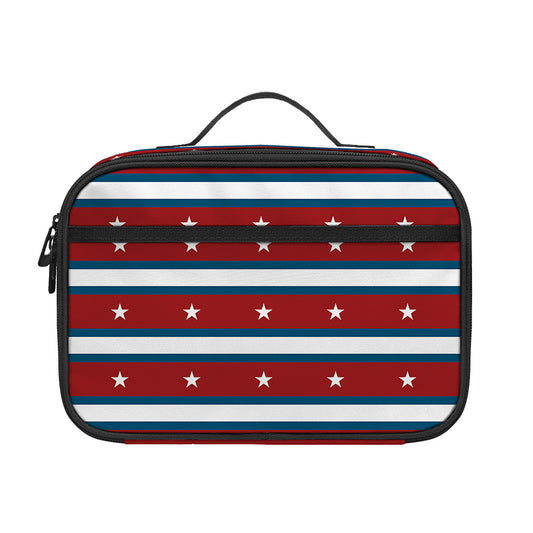 USA Striped Pattern Print Portable Lunch Bag