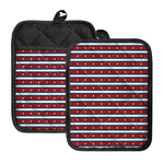 USA Striped Pattern Print Pot Holders With Pocket