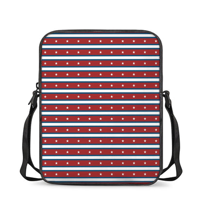 USA Striped Pattern Print Rectangular Crossbody Bag