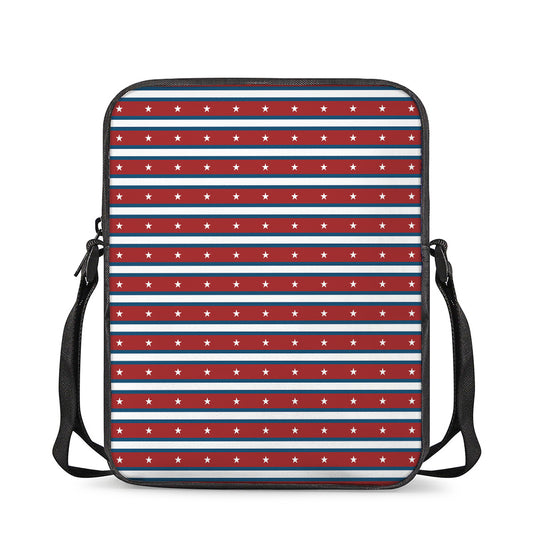 USA Striped Pattern Print Rectangular Crossbody Bag