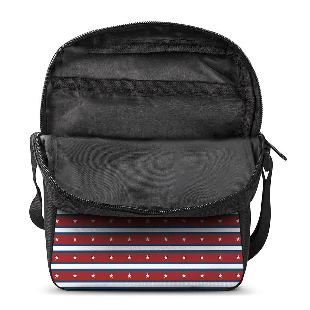 USA Striped Pattern Print Rectangular Crossbody Bag