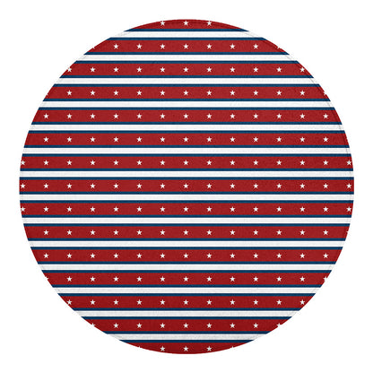 USA Striped Pattern Print Round Blanket