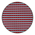 USA Striped Pattern Print Round Floor Mat