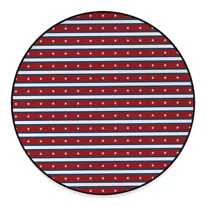 USA Striped Pattern Print Round Floor Mat