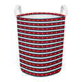 USA Striped Pattern Print Round Laundry Basket