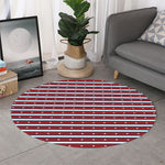 USA Striped Pattern Print Round Rug
