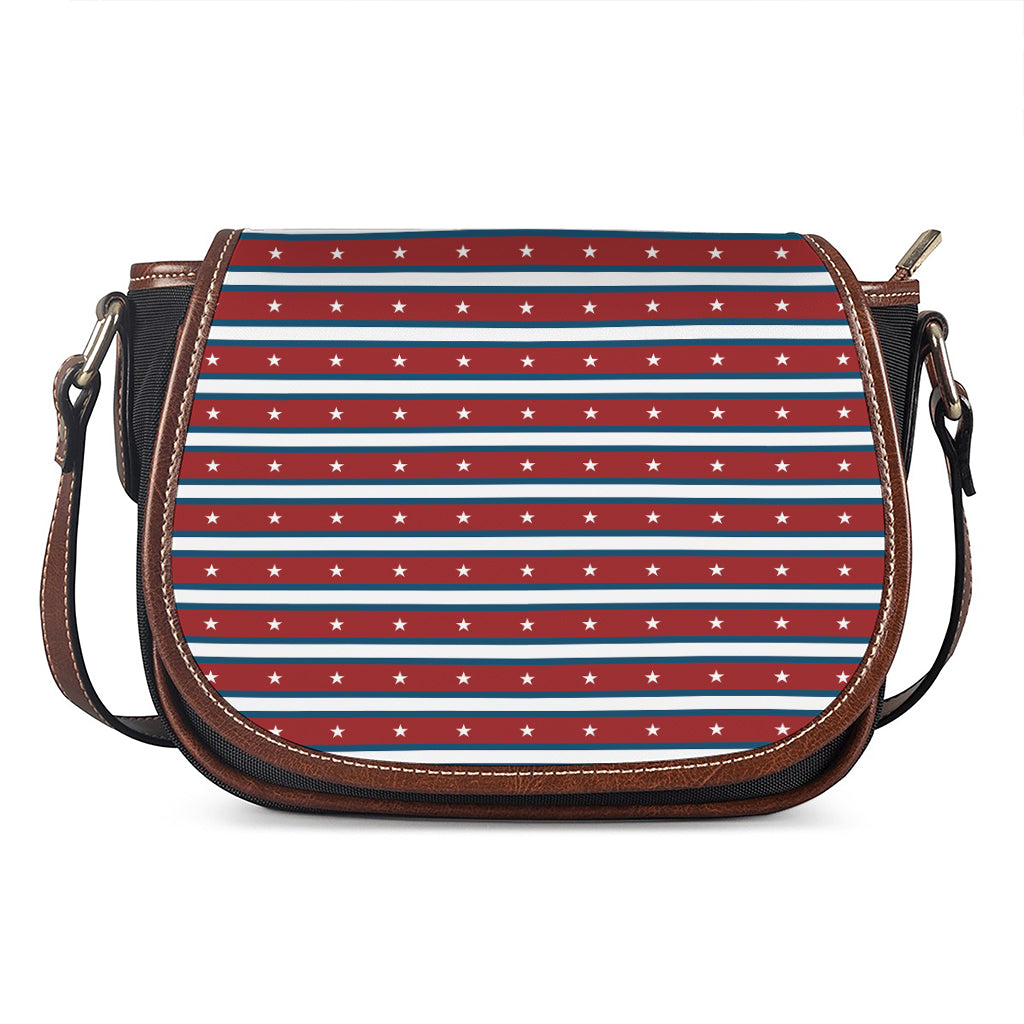 USA Striped Pattern Print Saddle Bag