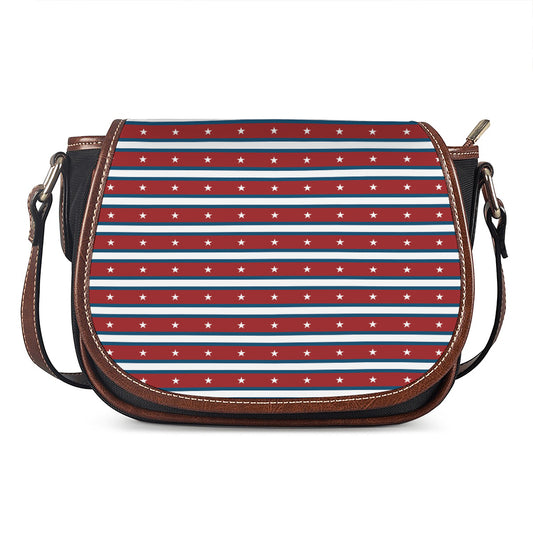 USA Striped Pattern Print Saddle Bag
