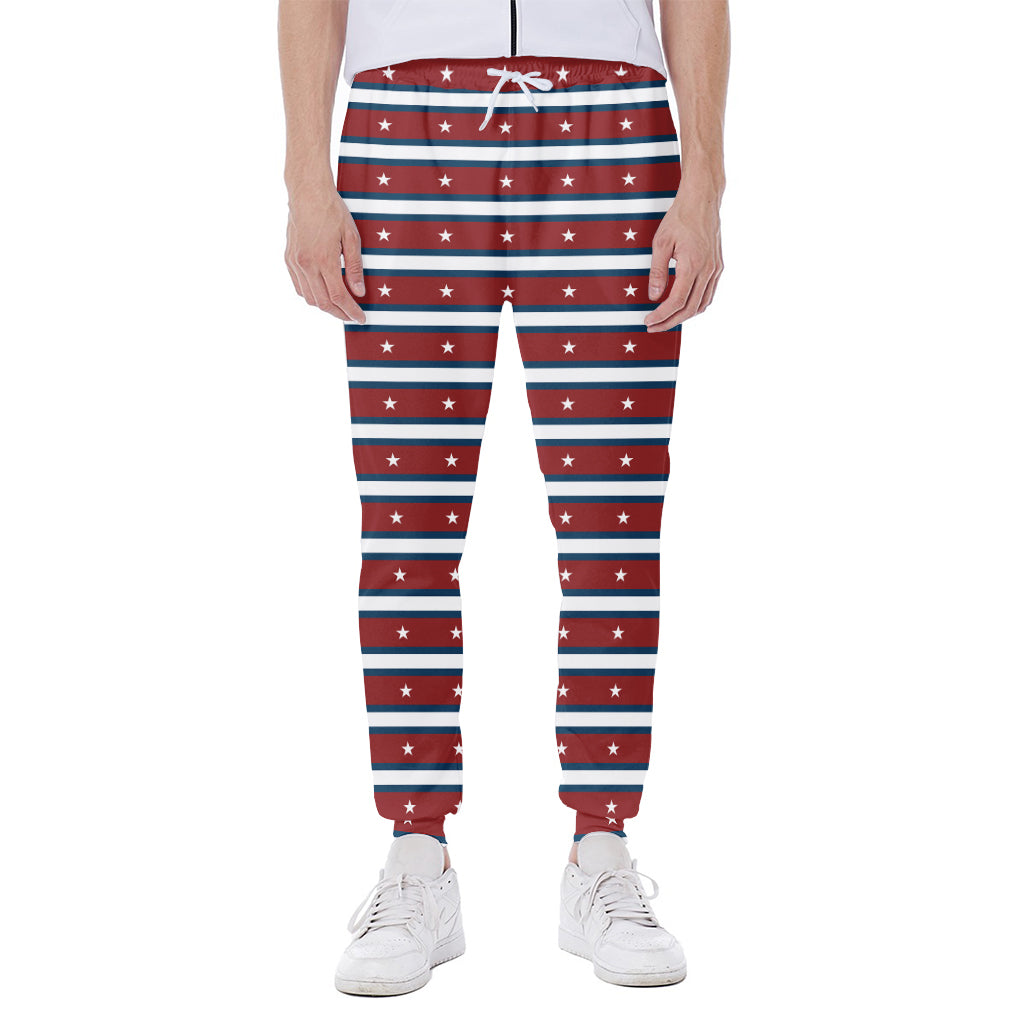 USA Striped Pattern Print Scuba Joggers