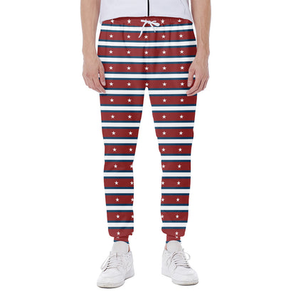 USA Striped Pattern Print Scuba Joggers