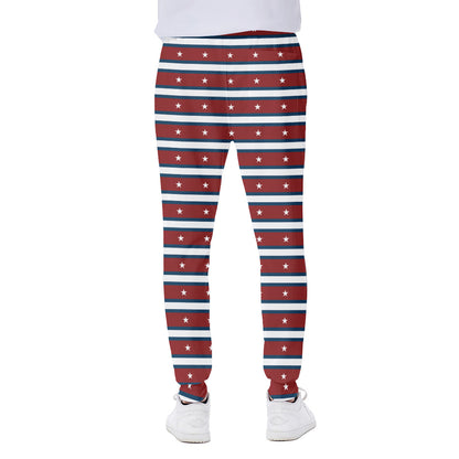 USA Striped Pattern Print Scuba Joggers