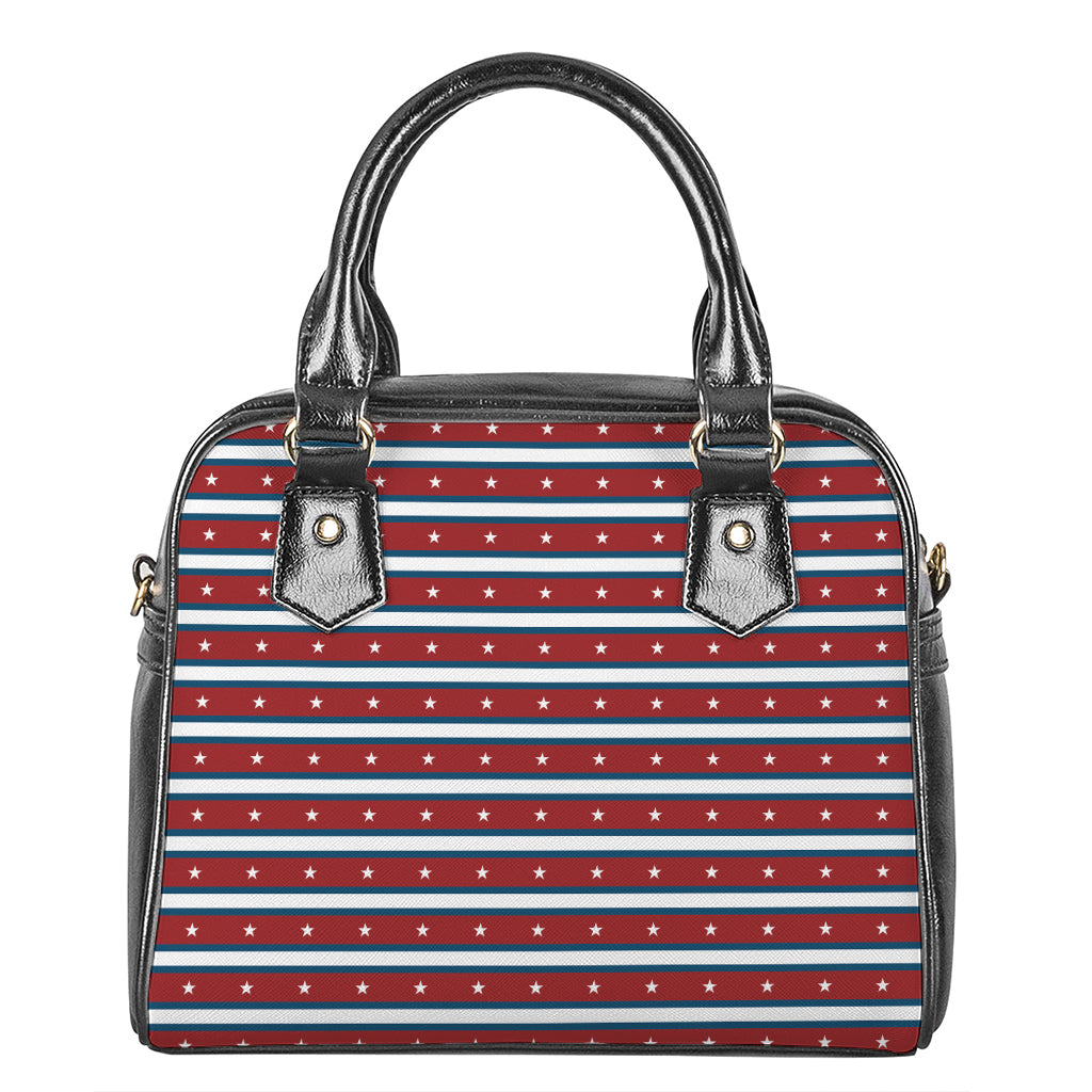 USA Striped Pattern Print Shoulder Handbag