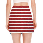 USA Striped Pattern Print Side Slit Mini Skirt