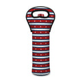 USA Striped Pattern Print Single Neoprene Wine Tote