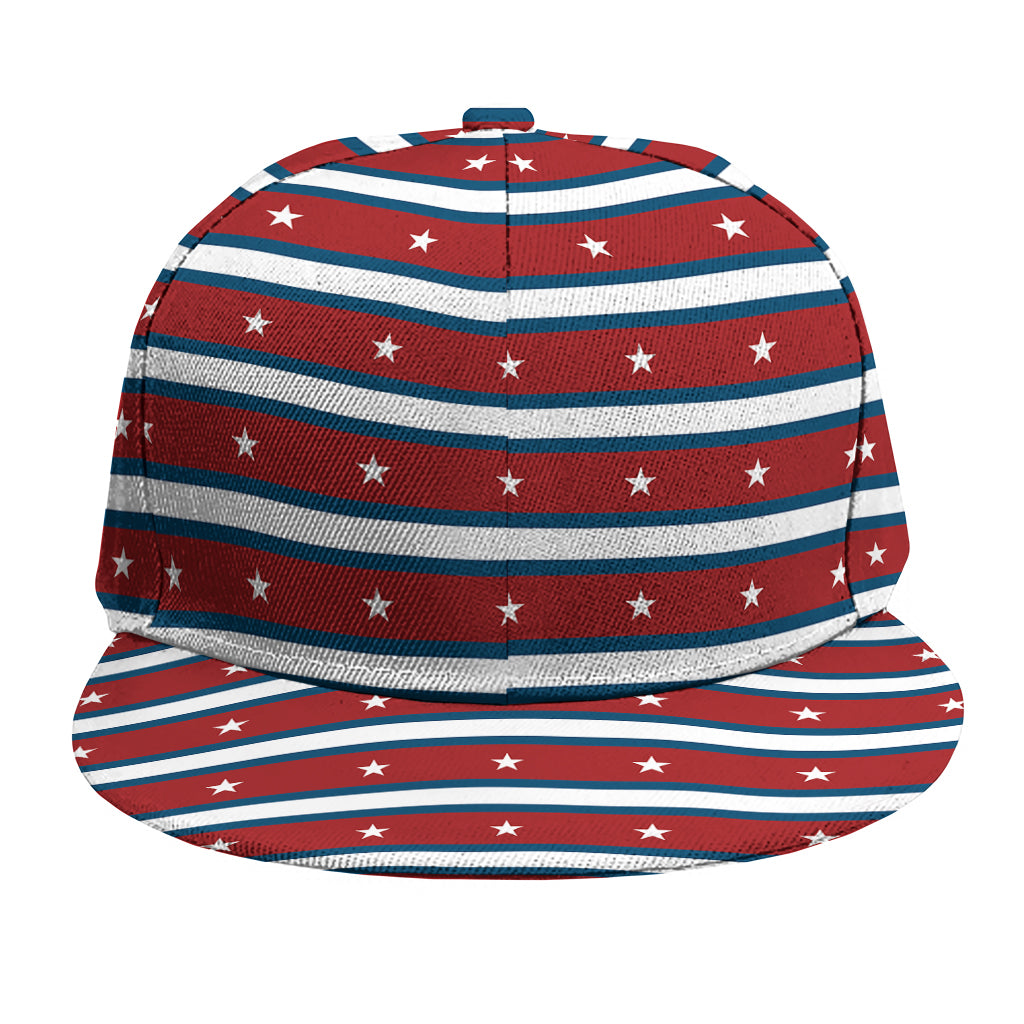 USA Striped Pattern Print Snapback Cap
