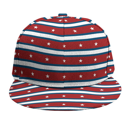 USA Striped Pattern Print Snapback Cap