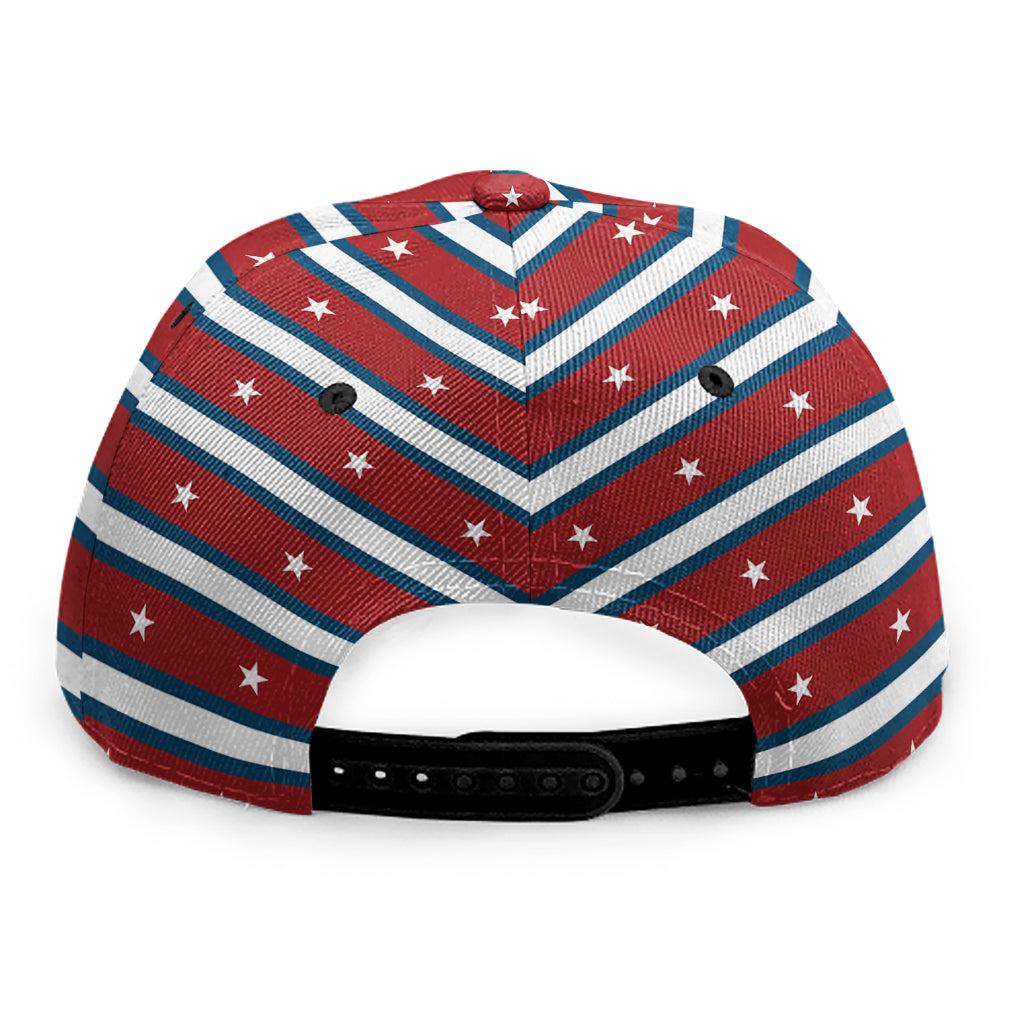 USA Striped Pattern Print Snapback Cap