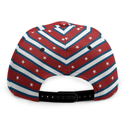 USA Striped Pattern Print Snapback Cap