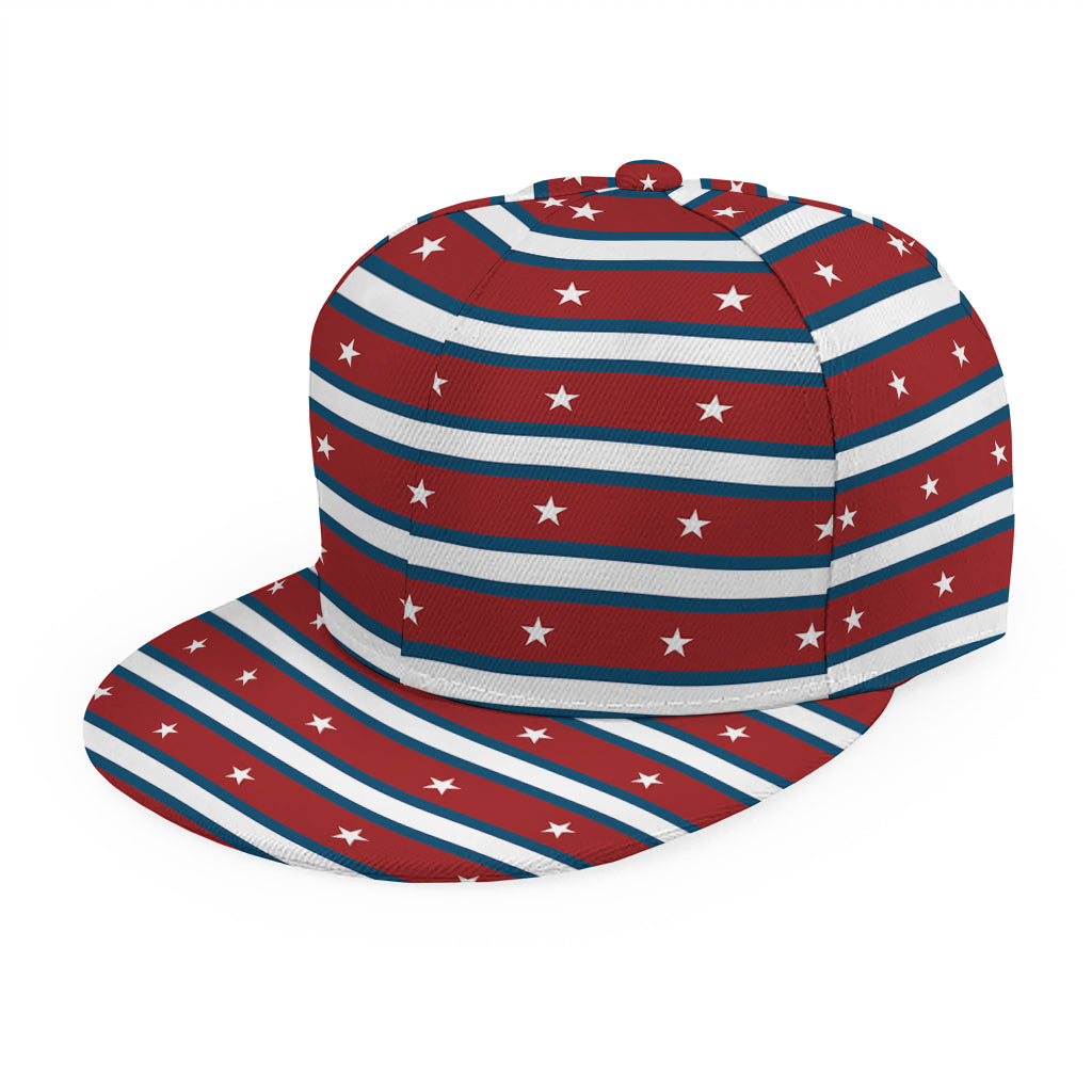 USA Striped Pattern Print Snapback Cap