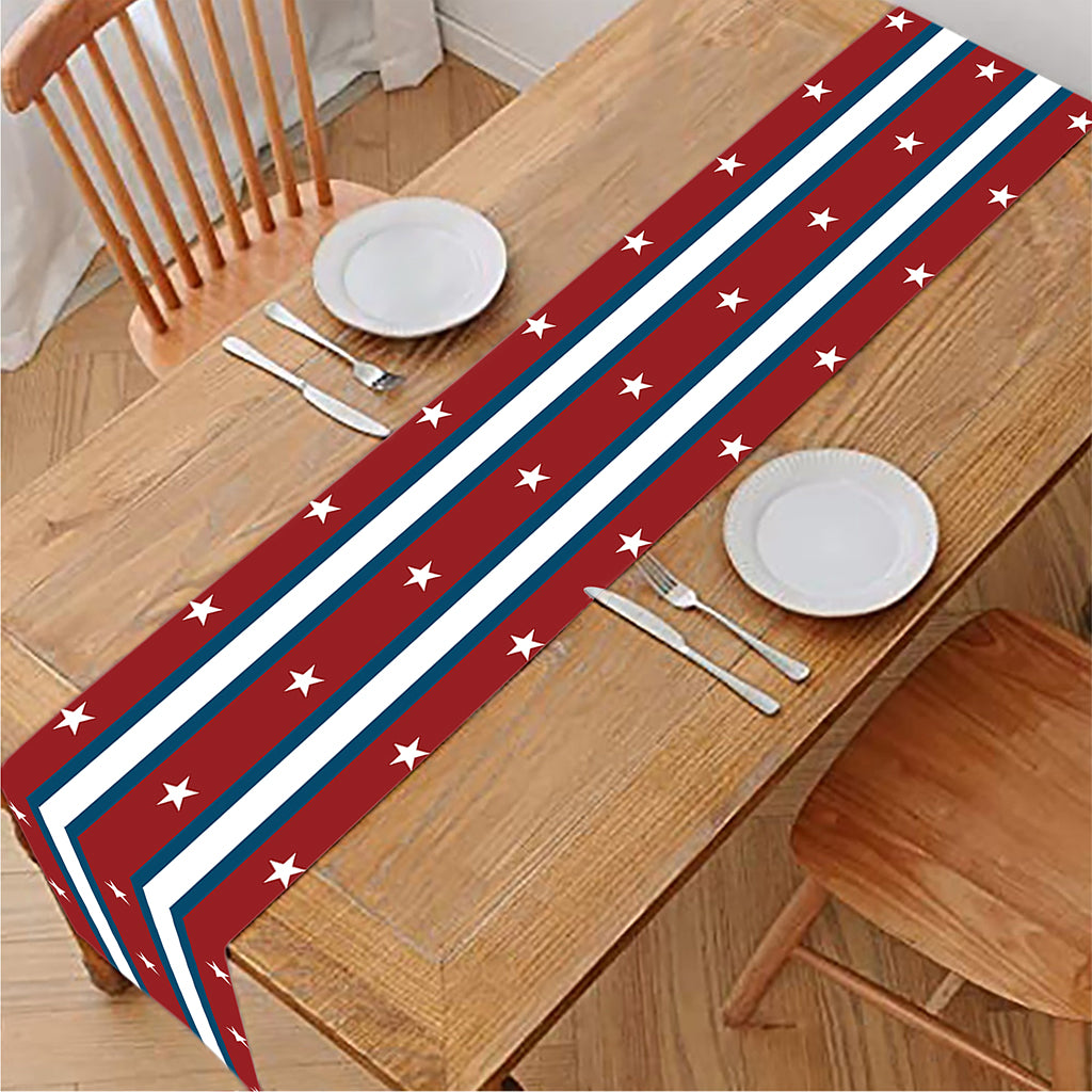 USA Striped Pattern Print Table Runner