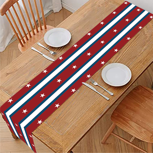 USA Striped Pattern Print Table Runner