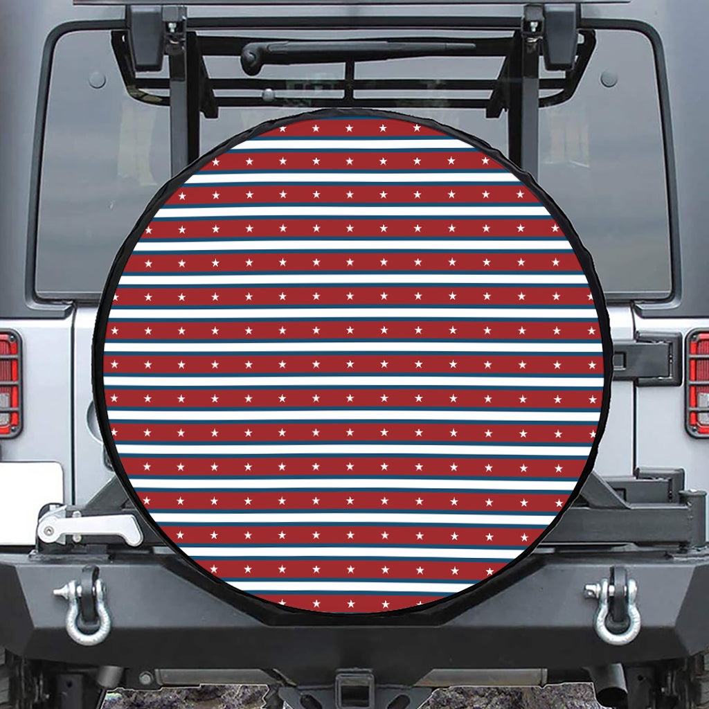 USA Striped Pattern Print Tire Cover