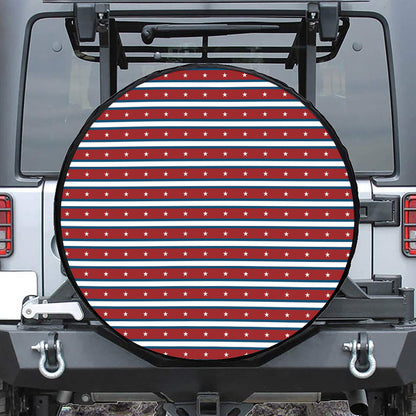 USA Striped Pattern Print Tire Cover