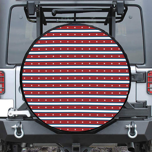 USA Striped Pattern Print Tire Cover