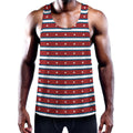 USA Striped Pattern Print Men's Workout Tank Top