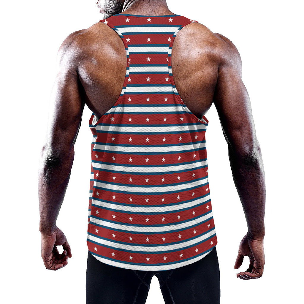 USA Striped Pattern Print Training Tank Top