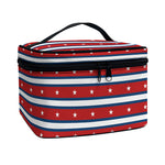 USA Striped Pattern Print Travel Makeup Bag