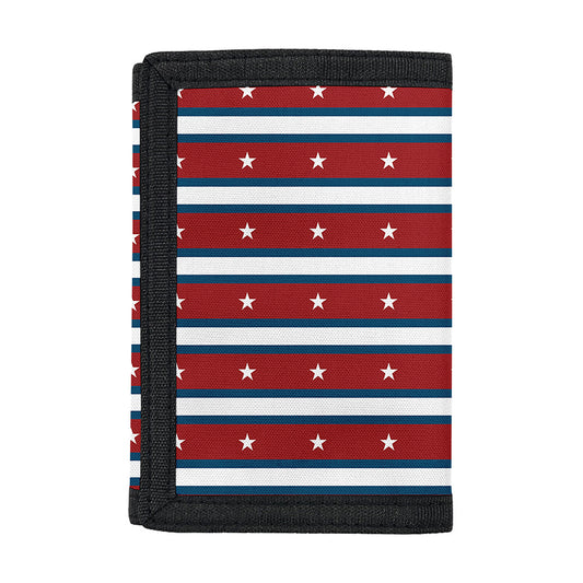USA Striped Pattern Print Trifold Wallet