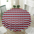 USA Striped Pattern Print Waterproof Round Tablecloth