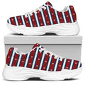 USA Striped Pattern Print White Chunky Shoes