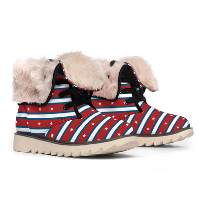 USA Striped Pattern Print Winter Boots