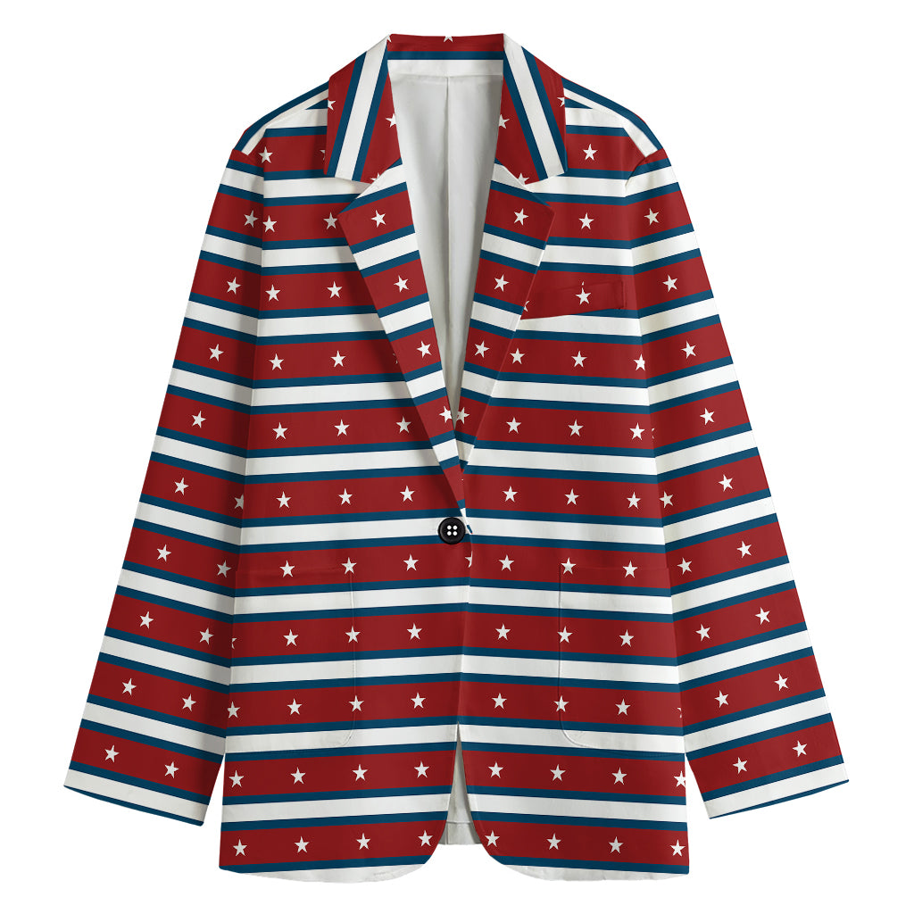 USA Striped Pattern Print Women's Blazer