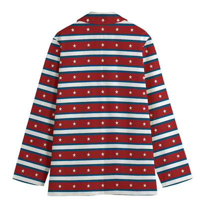 USA Striped Pattern Print Women's Blazer