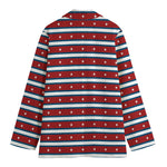 USA Striped Pattern Print Women's Cotton Blazer