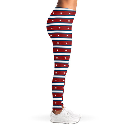 USA Striped Pattern Print Women's Leggings