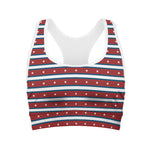 USA Striped Pattern Print Women's Sports Bra