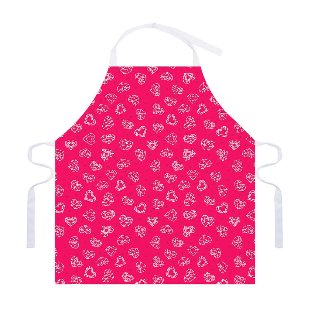 Valentine's Day Geometric Heart Print Adjustable Apron