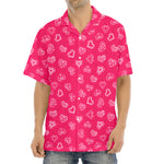 Valentine's Day Geometric Heart Print Aloha Shirt